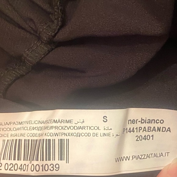 Piazza Italia Black Side Stripe Woman’s Ner-Bianco Pants Trousers Size Small - Picture 8 of 10